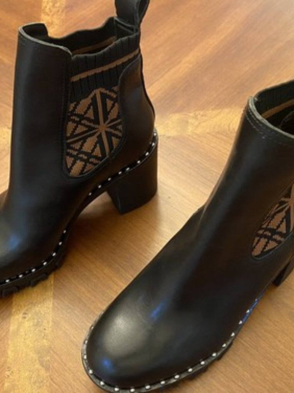 New* B.O.C. BORN Concept Brogan Tall Boot In Tan Faux Leather Size 6.5M $185